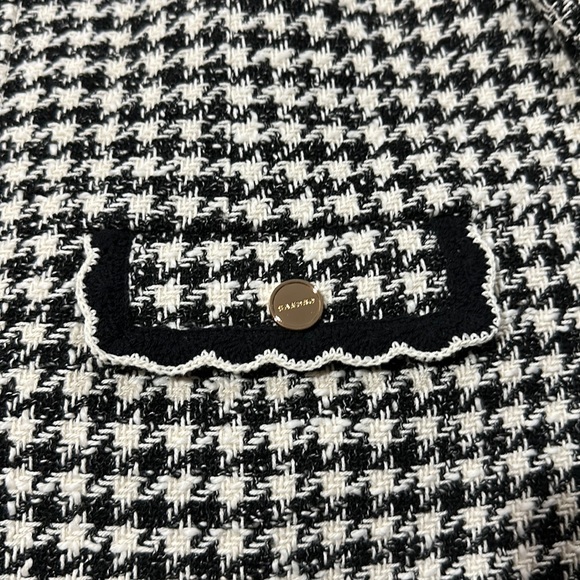 🔥🔥🔥NEW Sandro Londres Houndstooth Tweed Crop Blazer - Picture 6 of 10